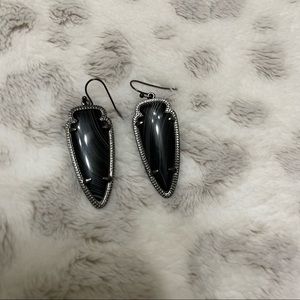 Kendra Scott Black Skylar Arrow Earrings